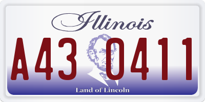 IL license plate A430411