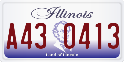 IL license plate A430413