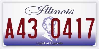 IL license plate A430417