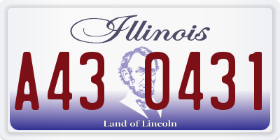 IL license plate A430431