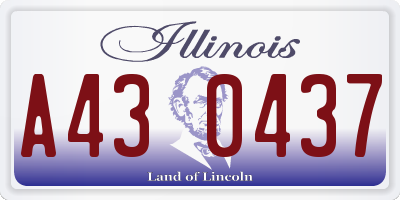 IL license plate A430437
