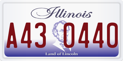 IL license plate A430440