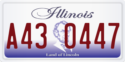 IL license plate A430447