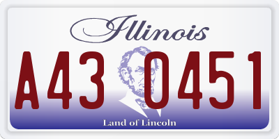 IL license plate A430451