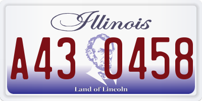 IL license plate A430458