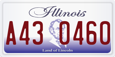 IL license plate A430460