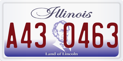 IL license plate A430463