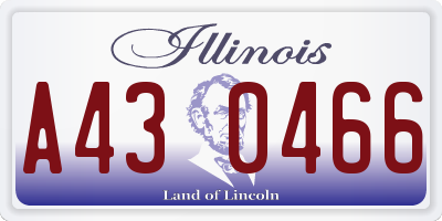 IL license plate A430466