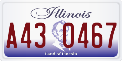 IL license plate A430467