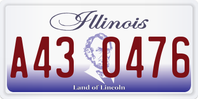 IL license plate A430476