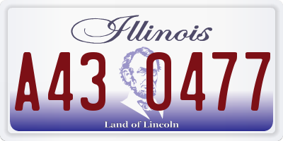 IL license plate A430477
