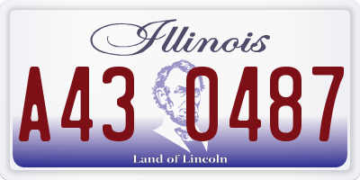 IL license plate A430487