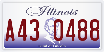 IL license plate A430488
