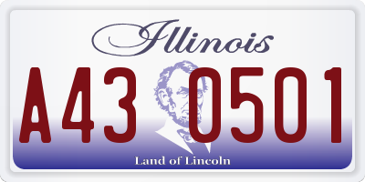 IL license plate A430501