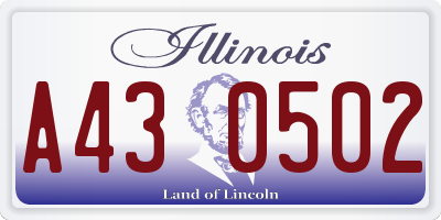 IL license plate A430502