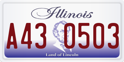 IL license plate A430503