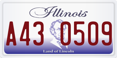 IL license plate A430509