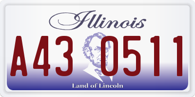 IL license plate A430511