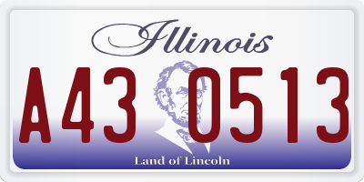IL license plate A430513