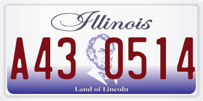 IL license plate A430514