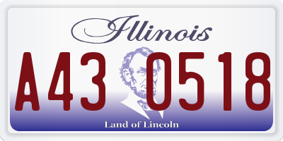 IL license plate A430518