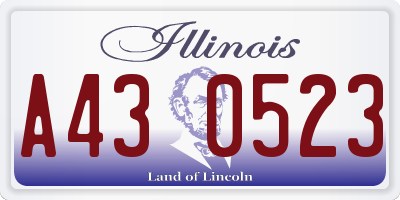 IL license plate A430523