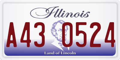 IL license plate A430524
