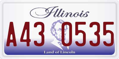 IL license plate A430535