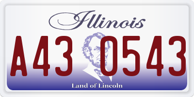 IL license plate A430543