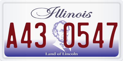 IL license plate A430547