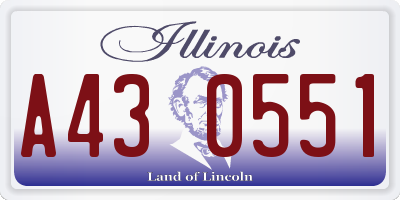 IL license plate A430551