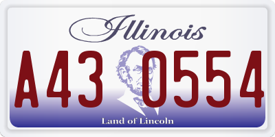 IL license plate A430554