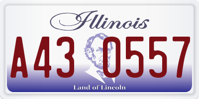 IL license plate A430557