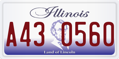 IL license plate A430560