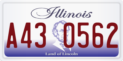 IL license plate A430562