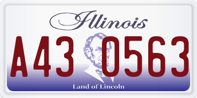 IL license plate A430563