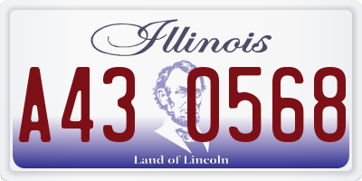 IL license plate A430568