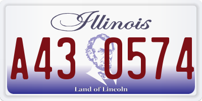 IL license plate A430574