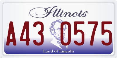 IL license plate A430575