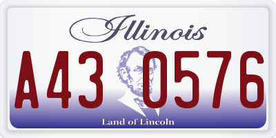 IL license plate A430576