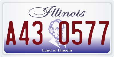 IL license plate A430577