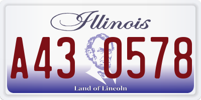 IL license plate A430578