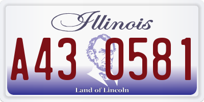 IL license plate A430581