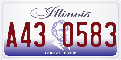 IL license plate A430583