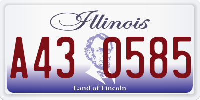 IL license plate A430585