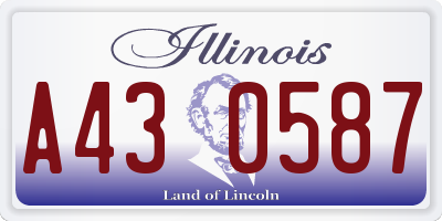 IL license plate A430587
