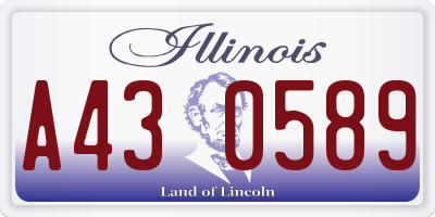 IL license plate A430589