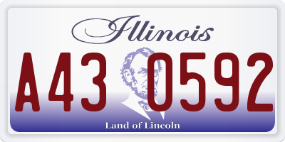 IL license plate A430592