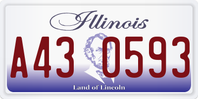 IL license plate A430593