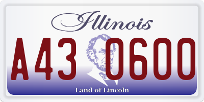 IL license plate A430600